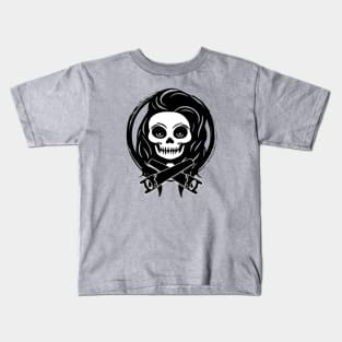 Female Joiner Skull and Saws Black Logo Kids T-Shirt